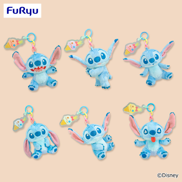 ディズニー スティッチ カラフルアイス アクリルチャーム付きマスコット